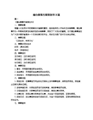 “拳心铸梦”职业拳击争霸赛全案策划